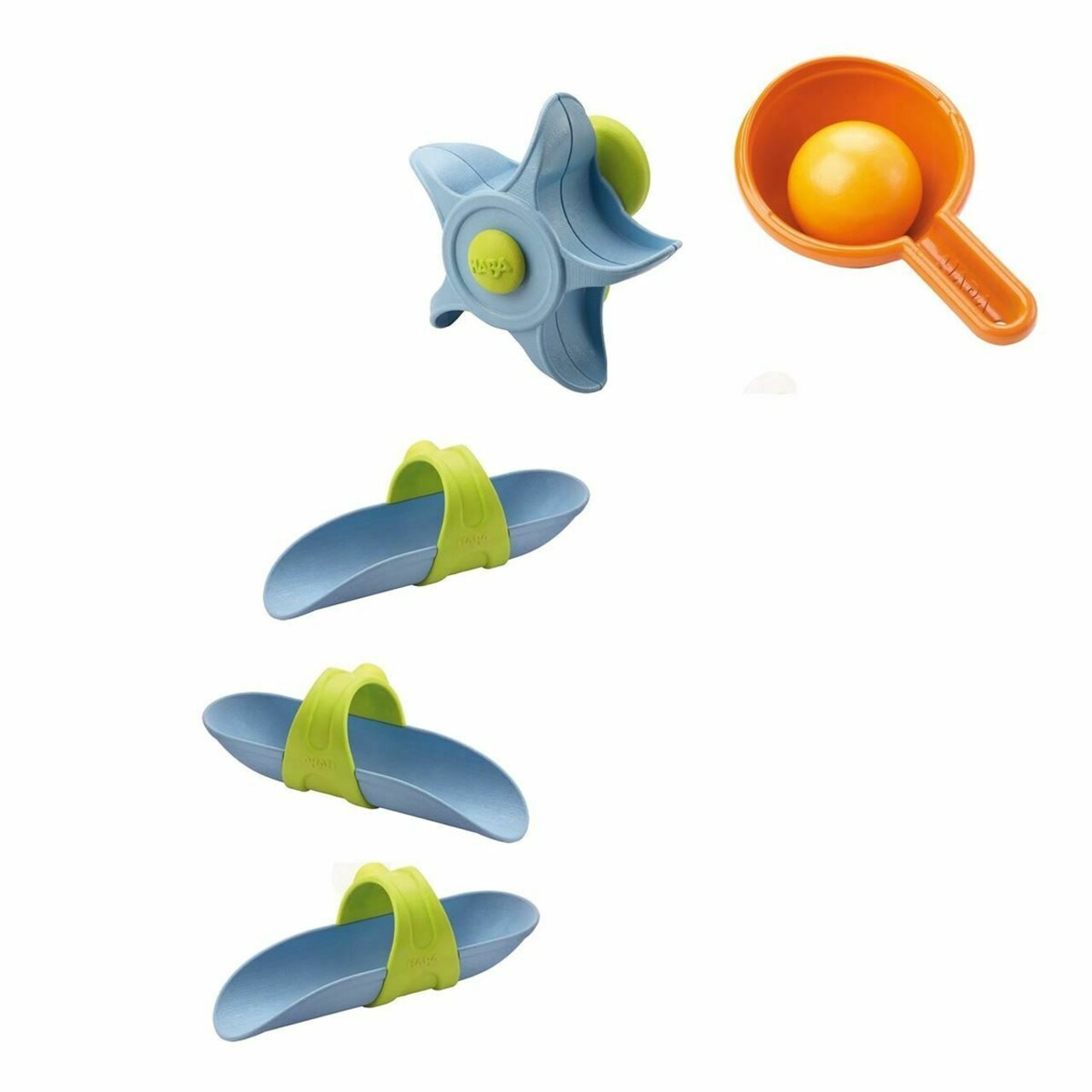 HABA STEM Bath Toys for Kids Ages 3-6 with Suction Cup Tracks, Paddle Wheel, Ladle & Ball, Water Toys Play Set to Inspire Creativity & Problem-Solving